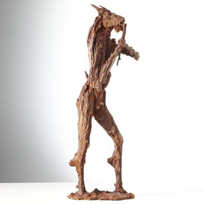 Skulptur von Duttenhoefer - Panfl&ouml;te spielend