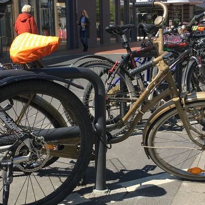 Abgestellte Fahrräder in der Innenstadt