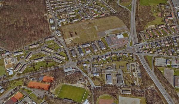 Luftbild Stadion und Bereich Georg-Elser-Stra�e