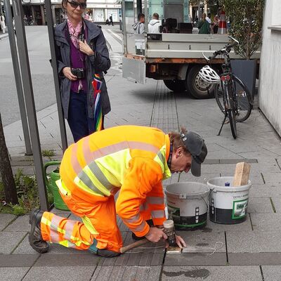 Verlegung Stolperstein Marktplatz 15
