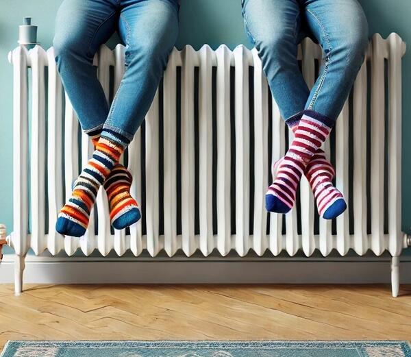 W&auml;rmeplanung Graphik Beine vor Heizk&ouml;rper