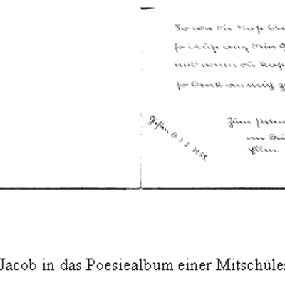 Nordanlage - Ellen Jeanette Jacob - Eintrag von Ellen Jacob in das Poesiealbum einer Mitsch�lerin