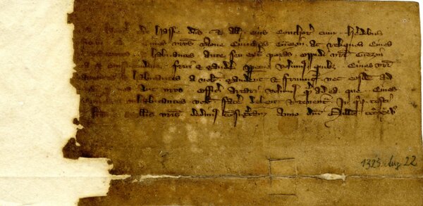 �B�rgerrechte� f�r die Neust�dter - Landgr�fliche Urkunde vom 22. August 1325 (StdtAG, 1/2, Nr. 28)