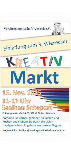 Veranstaltungsplakat Kreativmarkt Wieseck