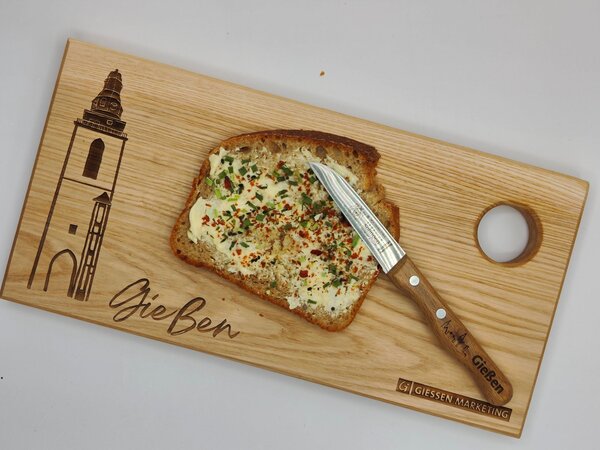 Gießen Marketing Schneidebrett und Messer