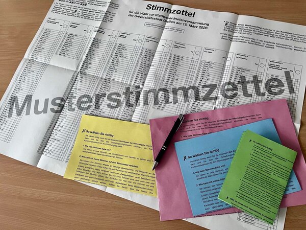Musterstimmzettel f&uuml;r die Kommunalwahlen 2026
