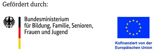 Kombi-Logo: Gef&ouml;rdert durch Bundesministerium f&uuml;r Bildung, Familie, Senioren, Frauen und Jugend der  Europ&auml;ischen Union