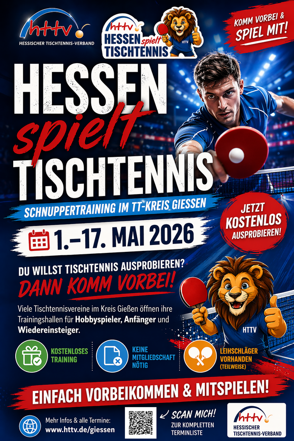 Hessen spielt Tischtennis Plakat