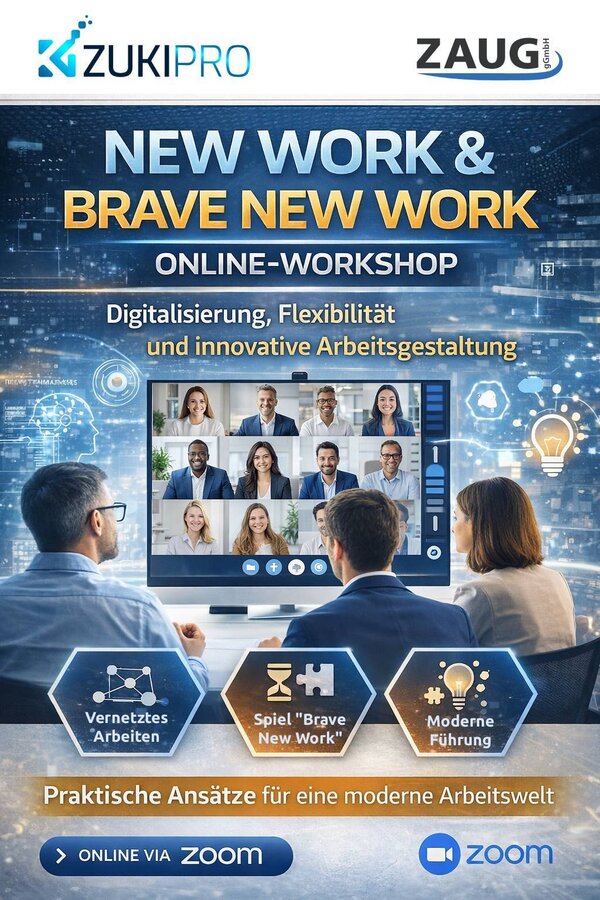 Plakat ZUKIPRO Online-Workshop New Work und Brave New York