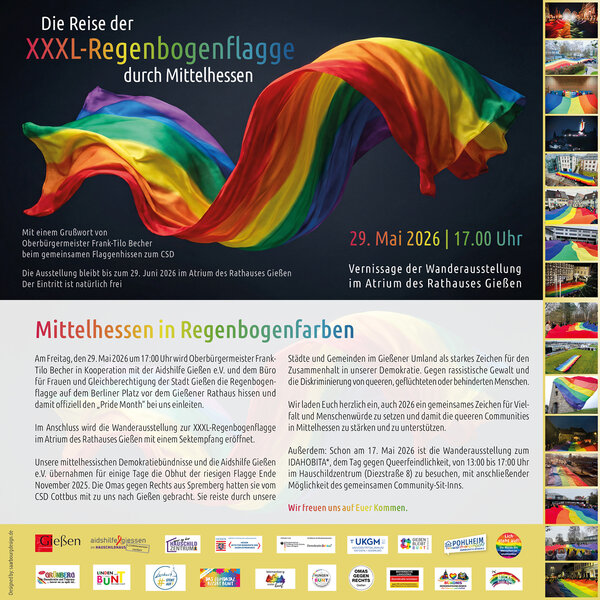 Veranstaltungsplakat: Die Reise der XXXL- Regenbogenflagge Flyer