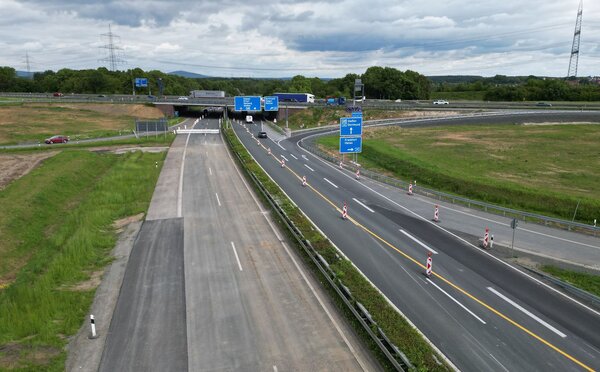 Baustelle am Gie&szlig;ener S&uuml;dkreuz A485/A45