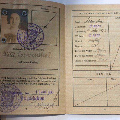Pass Milli Loewenthal 1939