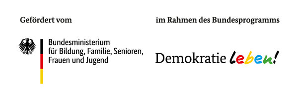 Logo des Bundesministeriums f&uuml;r Bildung, Familie, Senioren, Frauen und Jugend sowie das Logo von Demokratie leben!