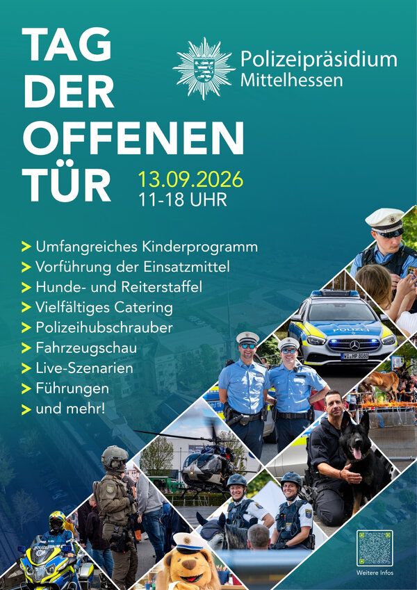 Plakat Tag der offenen T�r Polizeipr�sidium Mittelhessen 2026