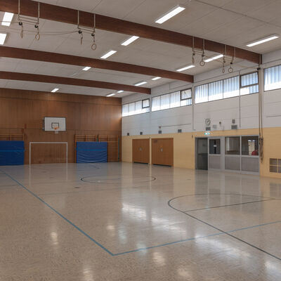 Turnhalle Goetheschule Innenansicht diagonale &Uuml;bersicht