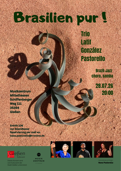 Plakat zur Veranstaltung: Brasilien pur! Trio Latif-Gonz&aacute;lez-Pastorello