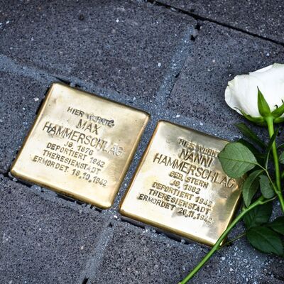 Stolpersteine f�r Max und Nanni Hammerschlag