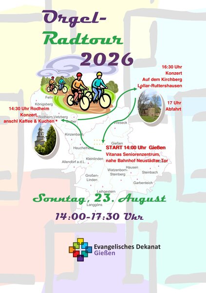 Plakat zur Orgelradtour 2026