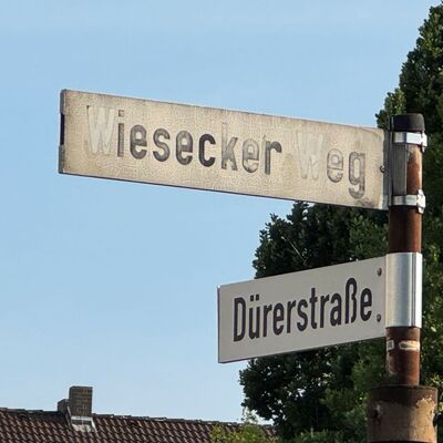 Wiesecker Weg Ecke D�rerstra�e Stra�enschilder