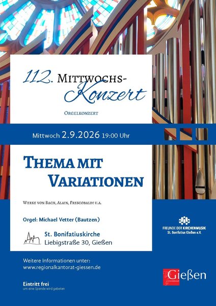 Plakatn zum 112. Mittwochskonzert mit Miachel Vetter