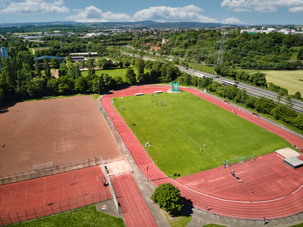 Au&szlig;ensportanlage Weststadion Luftaufnahme