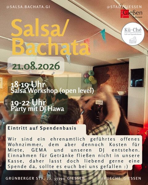 Plakat zur Salsa/Bachata Party 