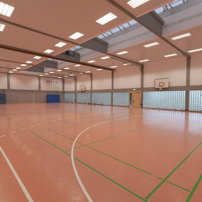 Turnhalle Grundschule Gie&szlig;en-West diagonale &Uuml;bersicht 2026