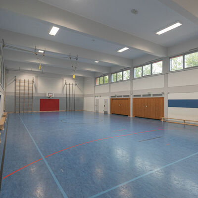 Turnhalle Sandfeldschule diagonale Ansicht 2 2026
