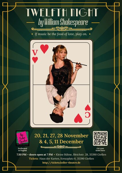 Plakat: The Keller Theatre presents Twelfth Night by William Shakespeare