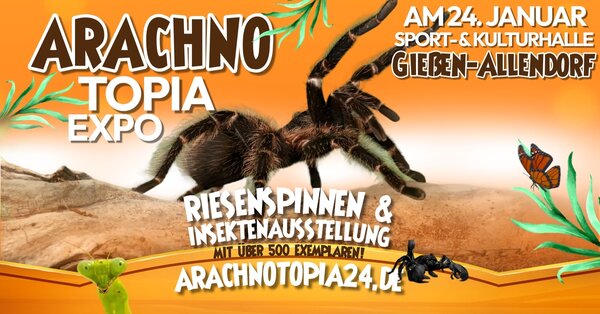 Plakat zur Arachnotopia Expo in Gie�en