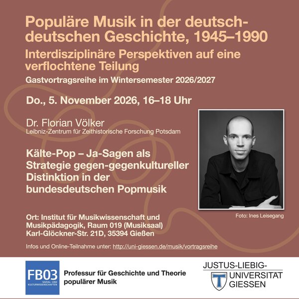 Fyler zum Vortrag "K�lte-Pop: Ja-Sagen als Strategie gegen-gegenkultureller Distinktion in der bundesdeutschen Popmusik" von Dr. Florian V�lker  