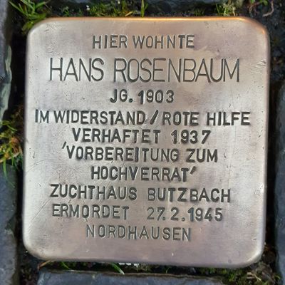 Stolperstein Hans Rosenbaum