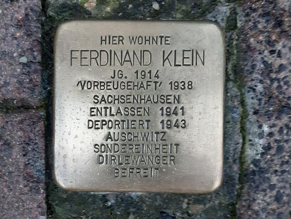 Stolperstein Ferdinand Klein