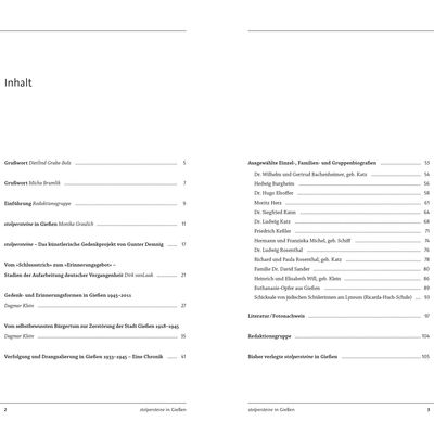Stolpersteine in Gieen Inhalt