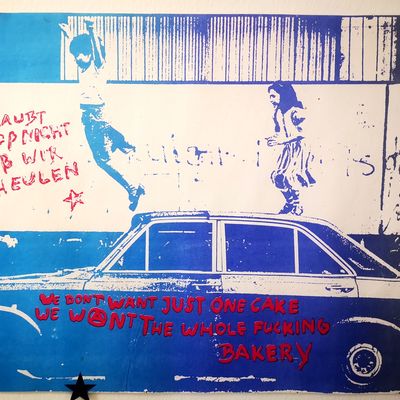 Plakat aus der Sonderausstellung &raquo;Feuer und Flamme f&uuml;r diese Stadt. Das bewegte Gie&szlig;en in den 80er Jahren&laquo;