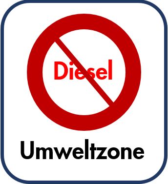Schild Umweltzone Dieselverbot