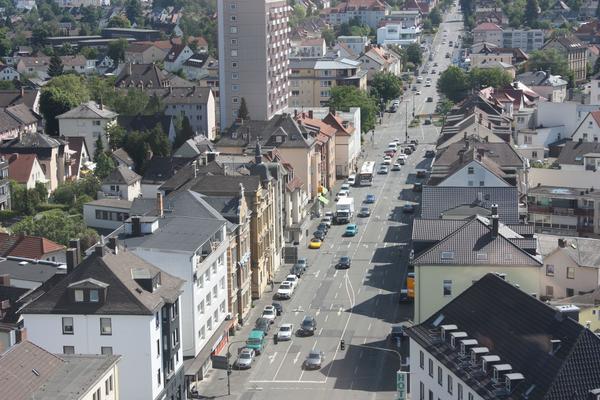 Panorama - Blick in die Gr�nberger Stra�e