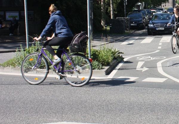 Fahrradfahrerin in Gießen