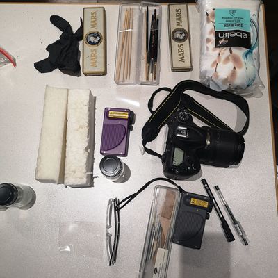 Die Arbeitsutensilien des Restaurators