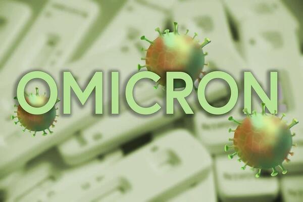 Animierte Grafik mit Corona-Virus Omicron