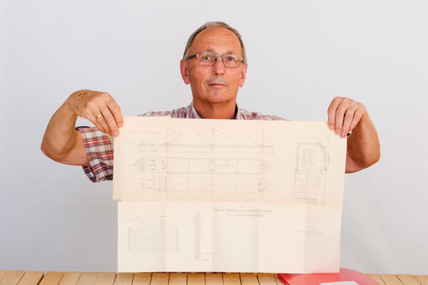 Peter Eschke - Bauplan eines Lahnschiffes