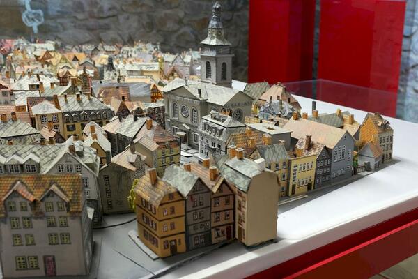 Detail des Modells der Gießener Altstadt um 1935