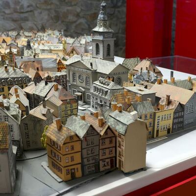 Detail des Modells der Gießener Altstadt um 1935