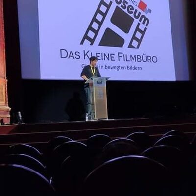 Mrio Jorge Alves bei einem Vortrag beim Fdration Internationale des Archives du Film im April 2022 in Budapest