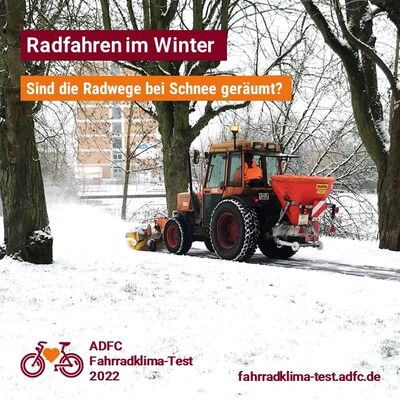 Poster zum Fahrradklimatest - Thema: Winterdienst
