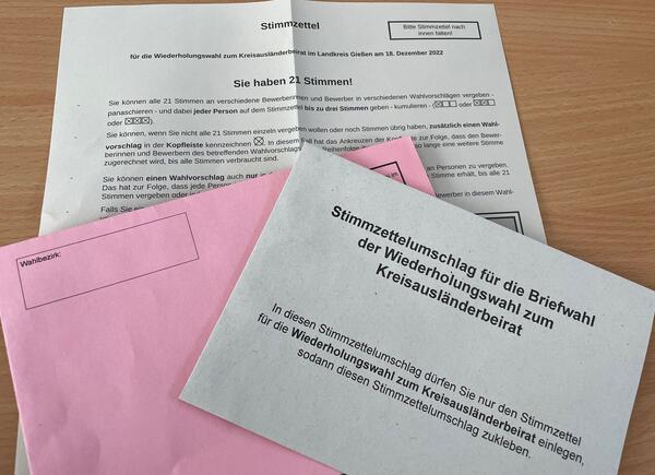 Briefwahlunterlagen Kreisausländerbeiratswahl 2022