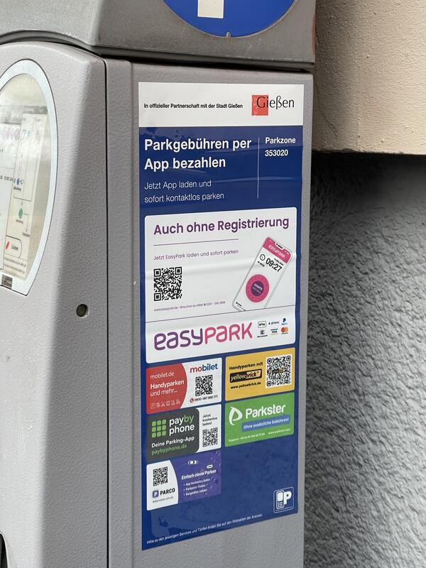 Informationen zum Handyparken am Parkautomaten