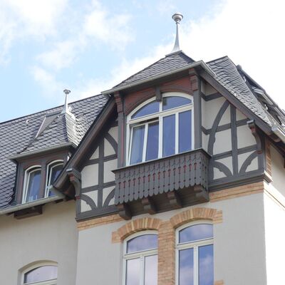 Gebäude Keplerstraße 1 - saniertes Zierfachwerk