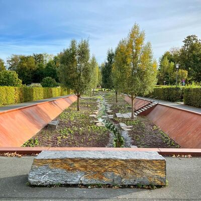 Neub epflanzter Quellgarten Herbst 2023