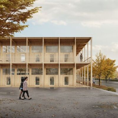 Visualisierung Neubau Werkstattgebäude Theodor-Litt-Schule